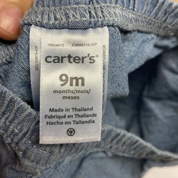 NEW Carters Baby Girl 4-Piece Denim Dress Set(Butterfly,Chambray, 9-12M Jumper - Picture 9 of 12